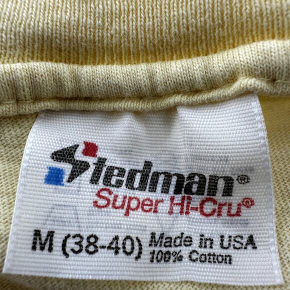 Vintage Stedman Kansas T-Shirt Super Hi-cru 80s Graphic 100% Cotton Yellow M - Picture 3 of 6